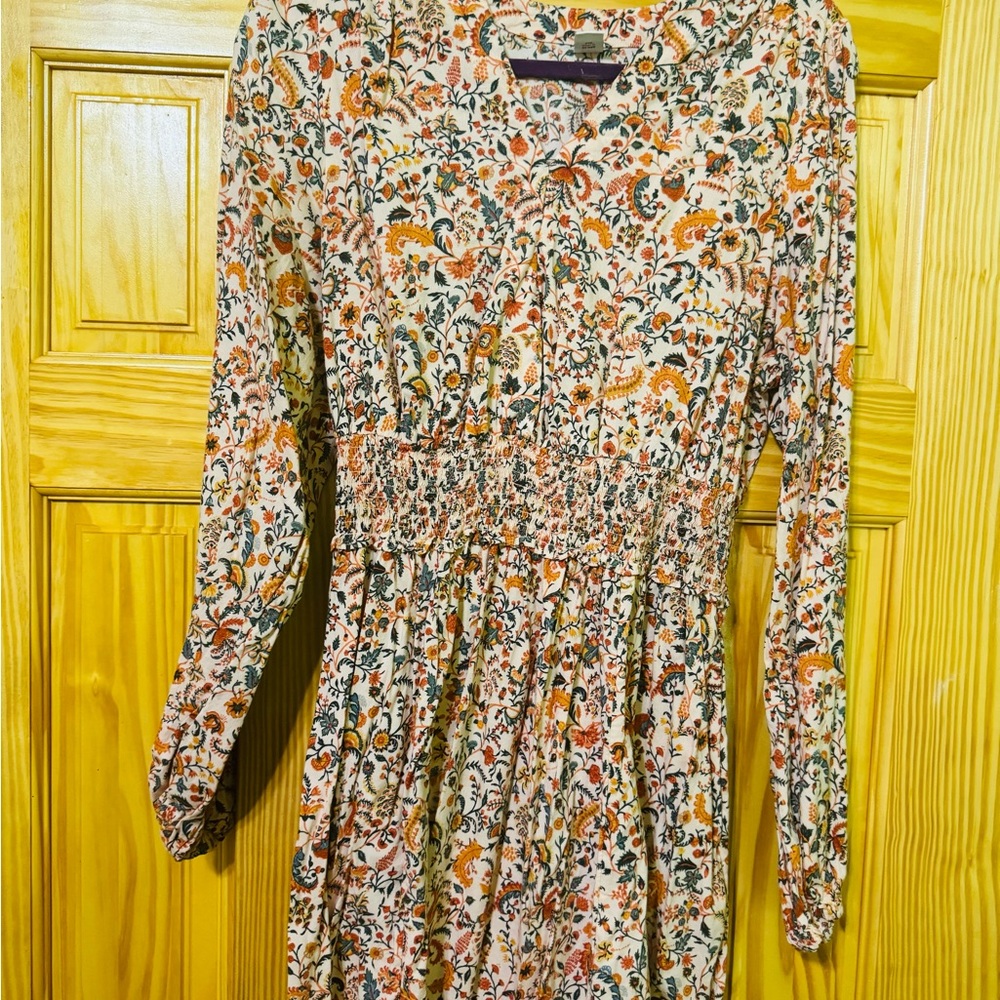 Boho Floral Long Sleeve Dress